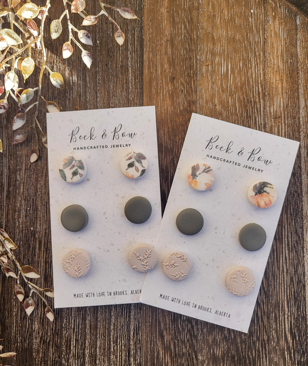 Neutral Sage Floral Trio