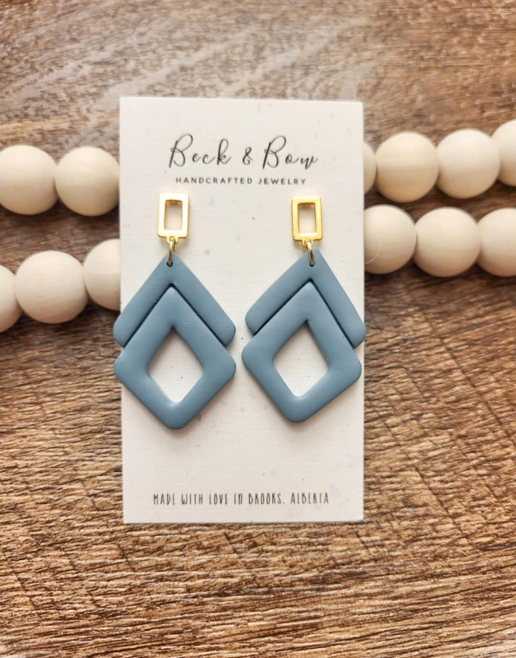 Blue Chevron Dangles