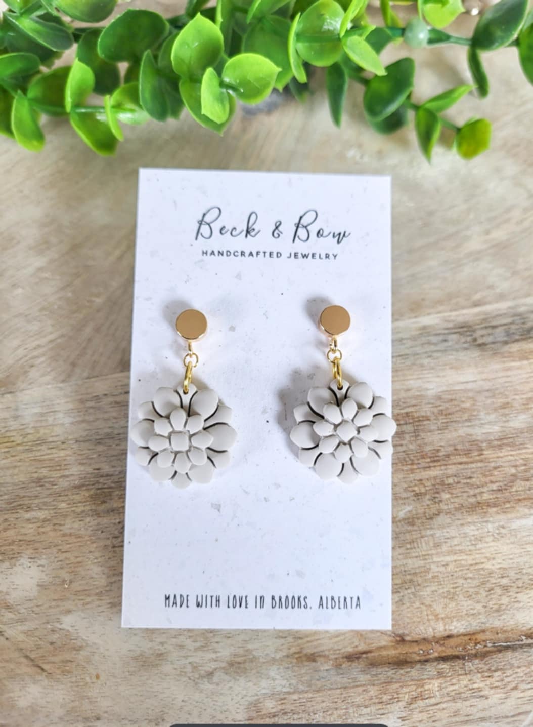 Neutral Stacked Floral Dangles