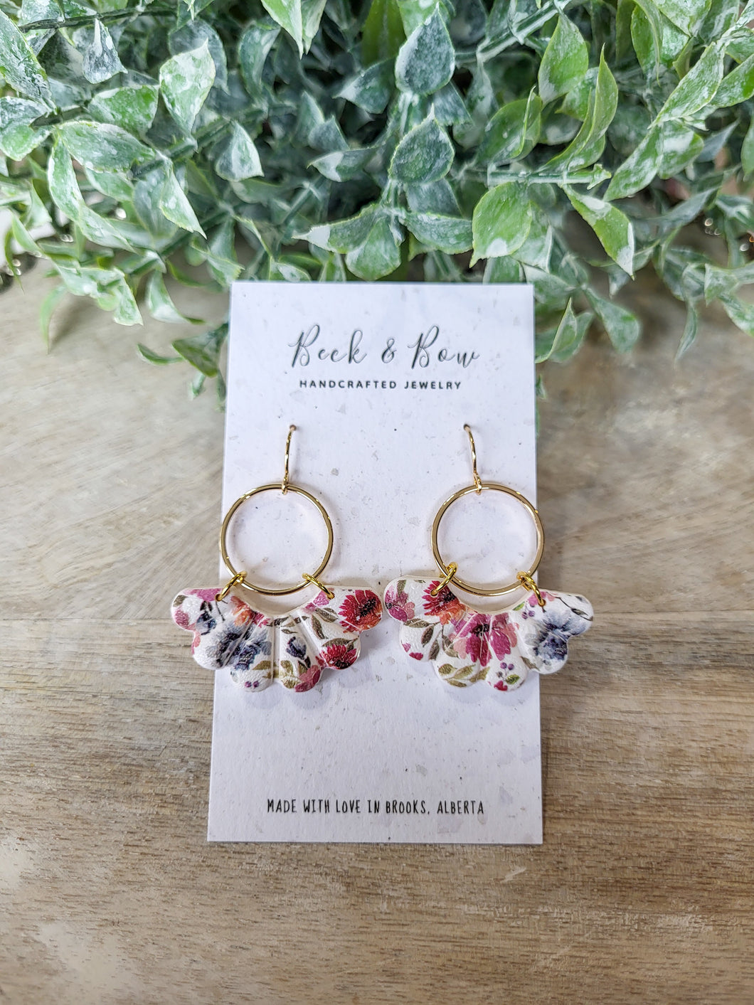 Floral Hoop Half Dangle